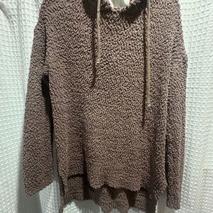 Listicle Brown Hoody - Soft Plush Texture